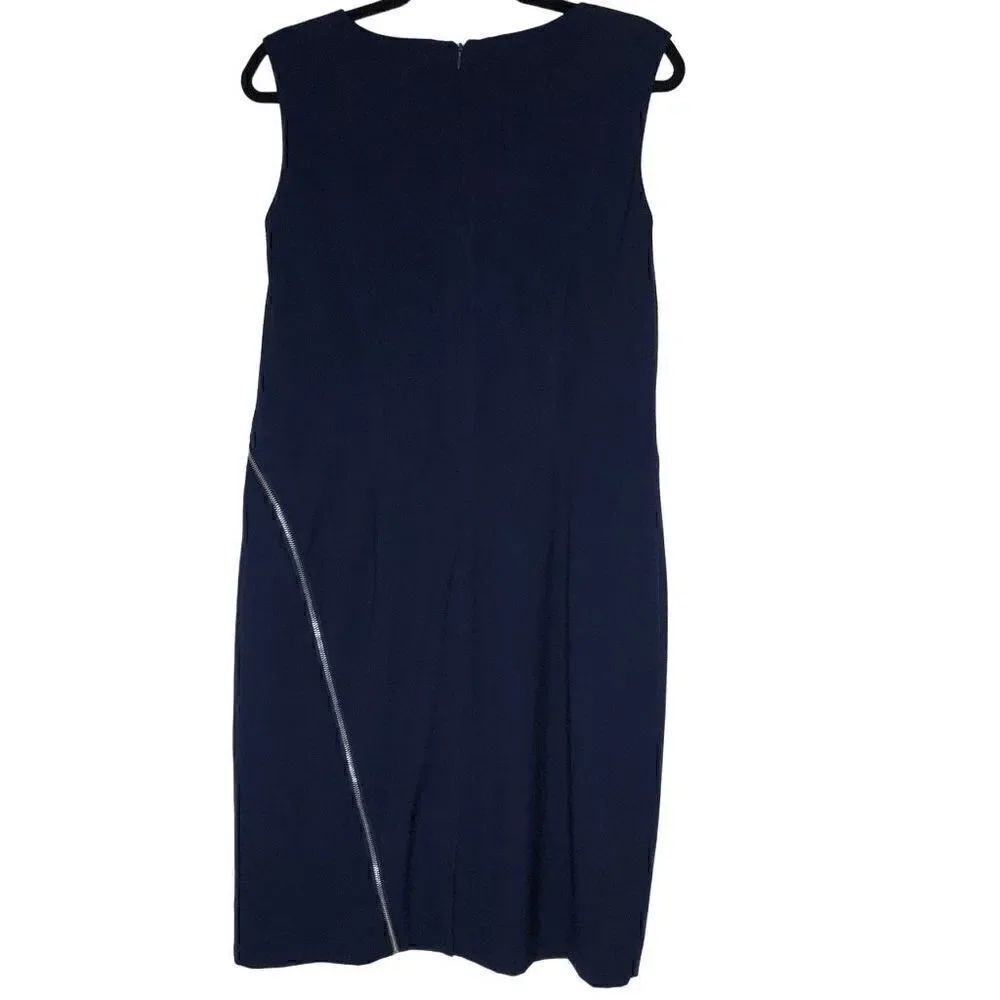 Calvin Klein Classic Black Zipper Detail Sheath Dress Size 12